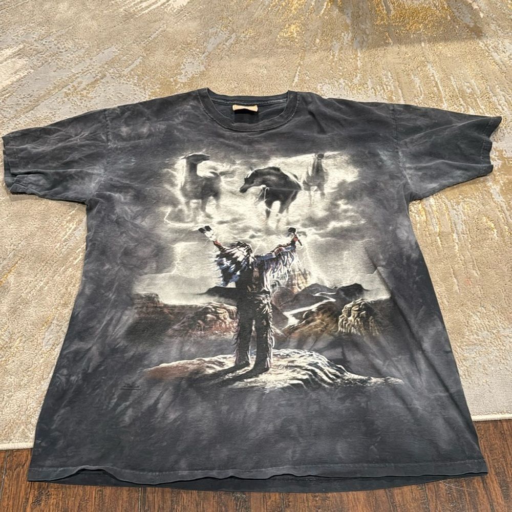 Vintage 03 The Mountain Indian thunder God tee size XL made in USA EuC